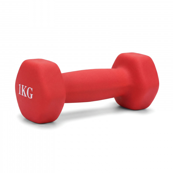 Гантель неразборная гексагональная неопрен  1,5 кг (красная) VictoryFit VF-DHN015