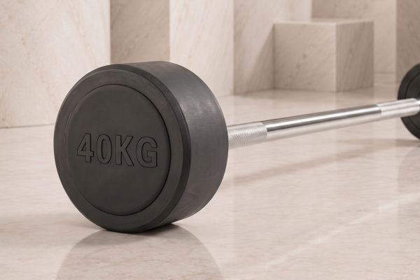 Штанга неразборная обрезиненная 40 кг. Прямой гриф. VictoryFit VF-DX4400