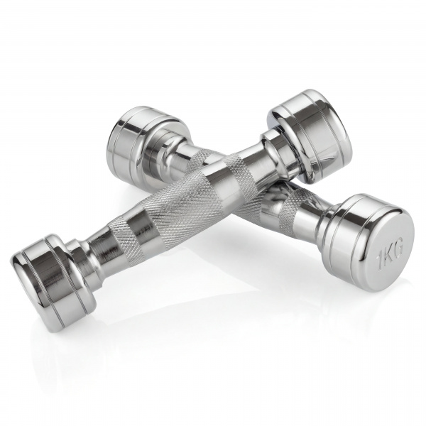 Гантель хром 1 кг (2 штуки) VictoryFit VF-CR010-2