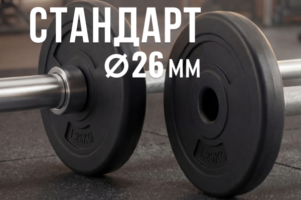 Диск 26 мм. пластиковый  1,25 кг (2 штуки)   VictoryFit VF-SPL260125-2