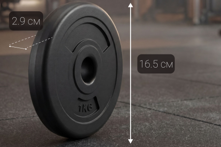 Диск 26 мм. пластиковый  1,0 кг (2 штуки)   VictoryFit VF-SPL260100-2
