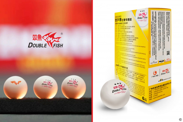 Мячи для н/т Double Fish V40+ 3 star WTTC (6шт.)