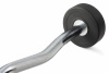 Штанга неразборная обрезиненная 15 кг. Изогнутый гриф. VictoryFit VF-DX5150