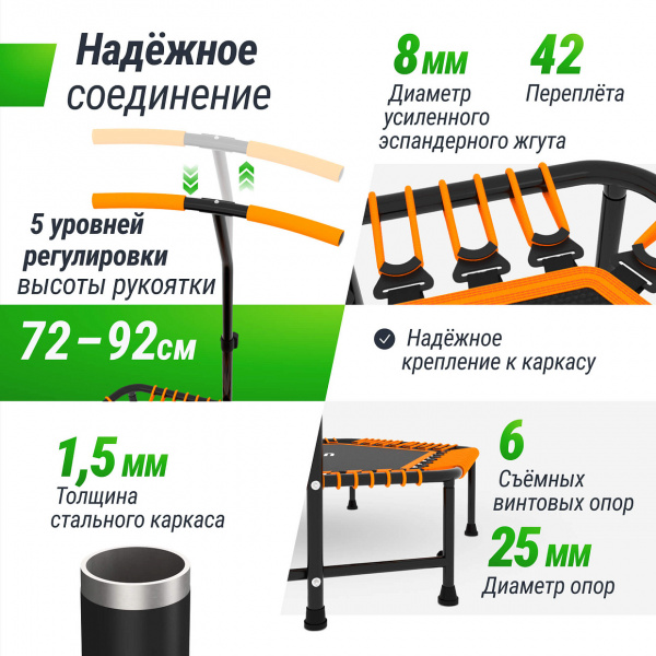 Батут спортивный UNIX Line Фитнес / Fitness оранжевый (125 см)