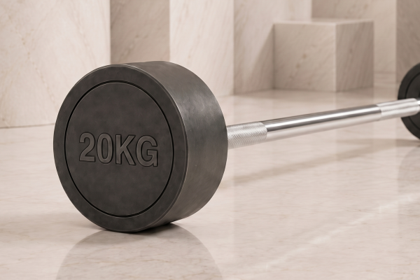 Штанга неразборная обрезиненная 20 кг. Прямой гриф. VictoryFit VF-DX4200