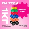 Гантели для аэробик и виниловые BRONZE GYM,1 кг., пара.