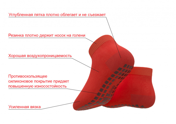 Носки противоскользящие UNIX Line для батута (22-26 RU / 14-16 cm)