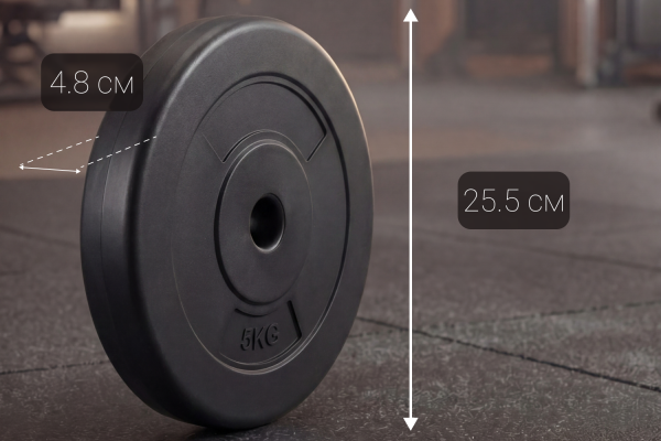 Диск 26 мм. пластиковый  5,0 кг (2 штуки)   VictoryFit VF-SPL26050-2