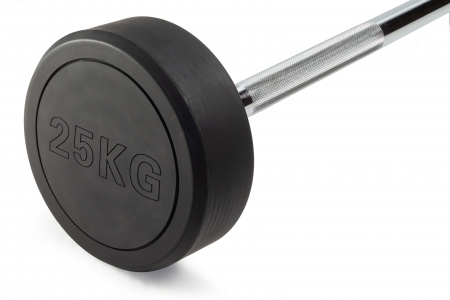 Штанга неразборная обрезиненная 25 кг. Прямой гриф. VictoryFit VF-DX4250
