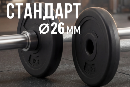 Диск 26 мм. пластиковый  1,0 кг (2 штуки)   VictoryFit VF-SPL260100-2