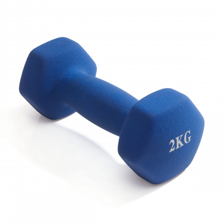 Гантель неразборная гексагональная неопрен  2 кг (2 штуки) VictoryFit VF-DHN020-2