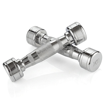 Гантель хром 1 кг (2 штуки) VictoryFit VF-CR010-2
