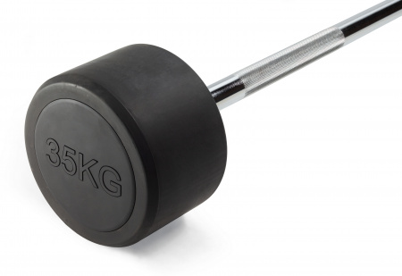 Штанга неразборная обрезиненная 35 кг. Прямой гриф. VictoryFit VF-DX4350