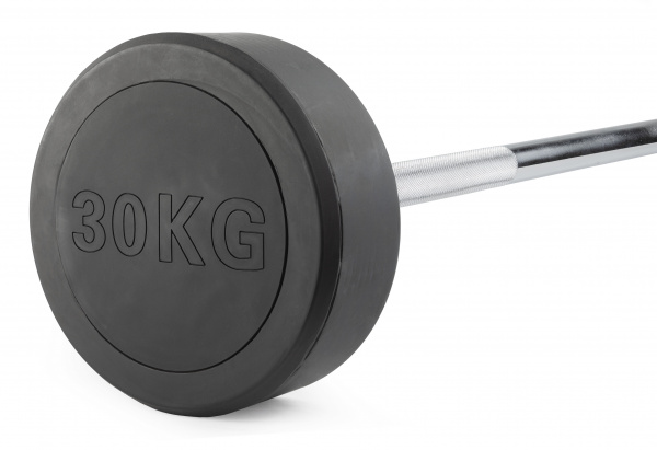 Штанга неразборная обрезиненная 30 кг. Прямой гриф. VictoryFit VF-DX4300