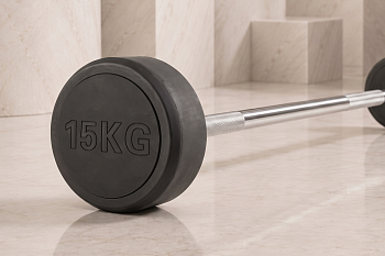 Штанга неразборная обрезиненная 15 кг. Прямой гриф. VictoryFit VF-DX4150