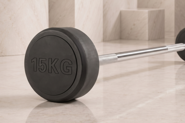 Штанга неразборная обрезиненная 15 кг. Прямой гриф. VictoryFit VF-DX4150